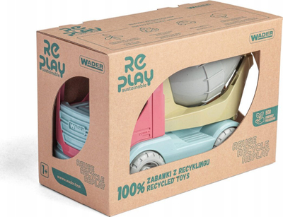 Kamion mikser betoni për fëmijë Wader Eco Replay Tech, 24cm, material i ricikluar, në ngjyra