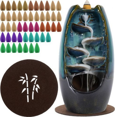 Aromatizues qeramik Ruhhy Waterfall 22655, efekt ujëvare tymi, 55 konikë, jeshile grafit