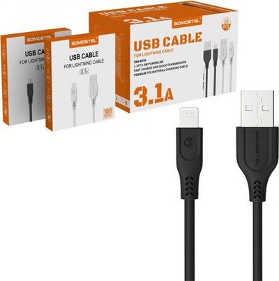 Kabllo Somostel, USB 3.0 - Lightning, 1m, e zezë