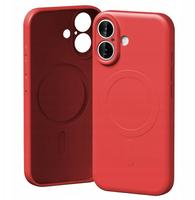 Mbrojtëse telefoni Mercury Semi Silicone MagSafe, për iPhone 17, e kuqe