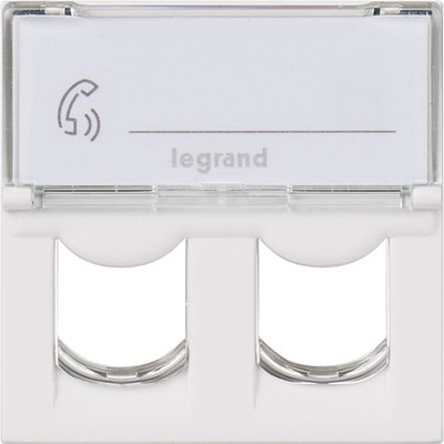 Adapter Keystone Legrand 078610, për 2 porta, me mbajtës etikete, i bardhë