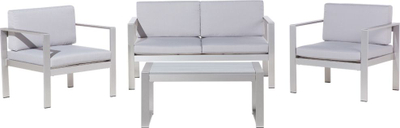 Set kopshti Beliani Salerno, 4 persona, alumin, gri e hapur