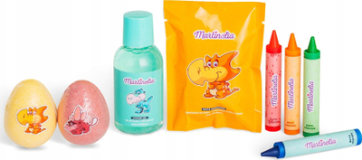 Set banjoje për kalamaj Martinelia Little Dinosauric Fun, bomba banjoje dhe xhel dushi, shumëngjyrësh