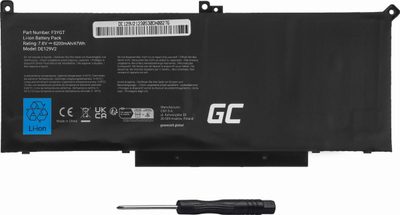 Bateri laptopi Green Cell F3YGT DE129V2, 7.6V, 6200mAh, e zezë