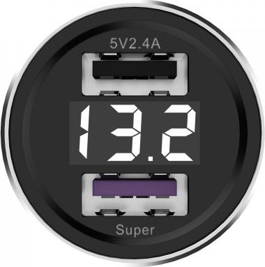 Полнач за автомобил Somostel SMS-A89, 30W, 2x USB QC 3.0, црн