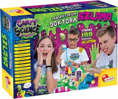Lojë eksperimente Lisciani Crazy Science Laboratori i Slime-it të Doktorit, 100 lloje slime, set laboratorik, shumëngjyrësh