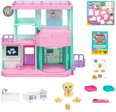 Set lodrash Little Live Pets Mama Surprise Baby Care Clinic, Golden Retriever, për kalamaj 5+
