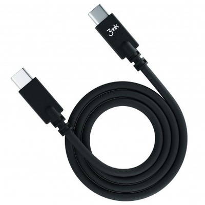 Kabllo karikimi 3MK Hyper Cable, USB C në USB C, 100W, 1m, e zezë