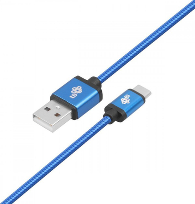 Kabllo USB në USB C TB, 1.5m, 3A, blu