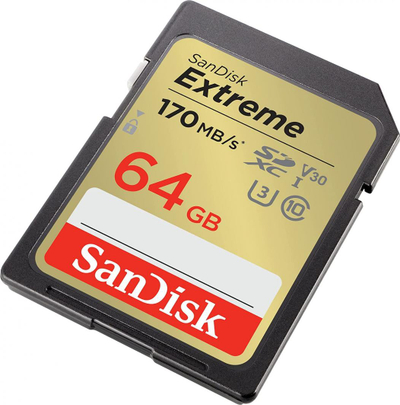SanDisk 64GB Extreme SDXC UHS-I Мемориска Картичка