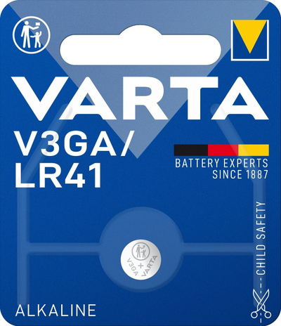 Батерија копче Варта V3GA LR41, 1.5V, алкална манган, 1 парче