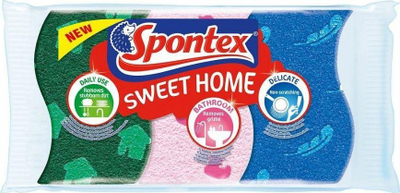 Set sfungjera Spontex Zmywak Cellulose Sweet Home, 3 copë, shumëngjyrësh