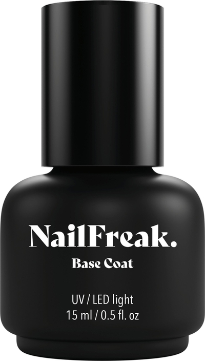База за маникир NailFreak Base Coat, 15 ml, за гел УВ ЛЕД, црна