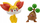 Figura lodër Pokemon Fennekin dhe Bonsly, set për me u ndesh, shumëngjyrëshe