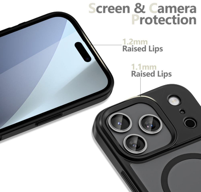 Kapak telefoni Tech-Protect MagMat MagSafe për iPhone 17 Pro, mat, i zi