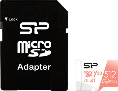Kartë memorike Silicon Power Superior MicroSDXC, 512GB, Class 10 UHS I U3 A1 V30