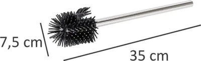 Furçë tualeti WENKO me silikon, me dorezë çelik inox, pastruese për cepa, ngjyrë argjend