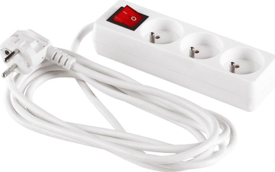 Priza me kabllo Elcan PM-ZW-3G-15, 3 priza, 1.5 m, e bardhë