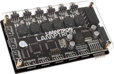 Контролер за вентилатори Ламптрон RF625, PWM и ARGB, со LCD екран, црн