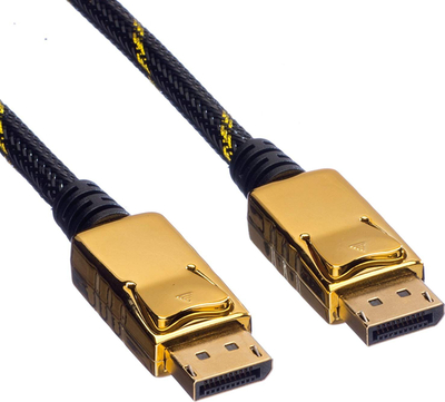 Kabllo DisplayPort Roline 11.04.5649, 10m, plug-plug, e zezë me pjesë ari