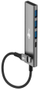 USB hub Goobay Slim, 4 porta, USB C në USB C dhe USB A, gri