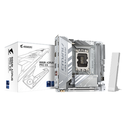 Motherboard GIGABYTE B860I AORUS PRO ICE, ITX, DDR5, e bardhë