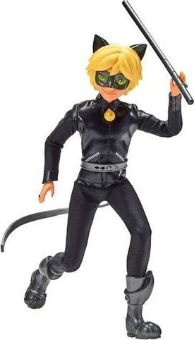 Figurë aksion Playmates Miraculous Cat Noir, 11", me shkop, i zi