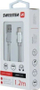 Kabllo USB Swissten USB A në USB C, 1.2m, 3A, e bardhë