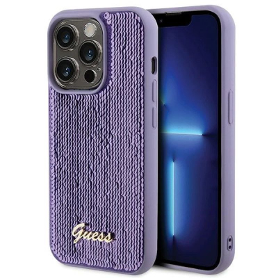 Mbulesë telefoni Guess Sequin Script Metal për iPhone 15 Pro Max 6.7\", lejla