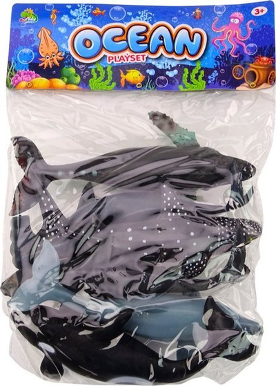 Set figurash detare LeanToys Ocean Playset, 6 copë, lodra plastike, shumëngjyrëshe