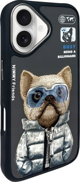 Mbulesë telefoni Nimmy Cool and Cute 2.0 Dog për iPhone 16 6.1", e zezë