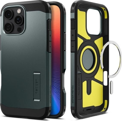 Kapak telefoni Spigen Tough Armor MagSafe, iPhone 16 Pro, Abyss Green