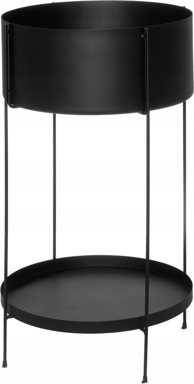 Метален сталак за цвеќиња 4Living Round, 37 cm, за дневна соба, црн
