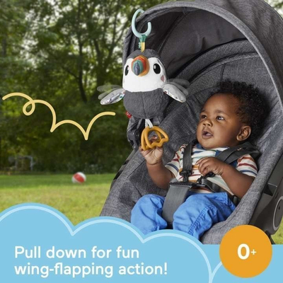 Мека играчка Fisher Price Flap and Go Toucan, за бебиња, многуразнобојна