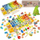 Lodër druri sorter Kruzzel 22636, puzzle 6 në 1, me ngjyra nga të gjitha