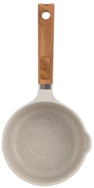 Tigan me kapak Bergner Naturally BG-30635-CR, 16cm, sipërfaqe jo ngjitëse, ngjyrë krem
