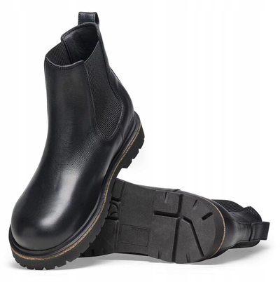 Çizme Chelsea Birkenstock Highwood Slip On M LENA, lëkurë natyrale, për burra, të zeza