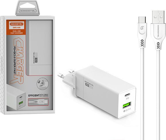 Karikues muri Somostel SMS-A80, 36W, USB dhe Type-C PD QC 3.0, i bardhë