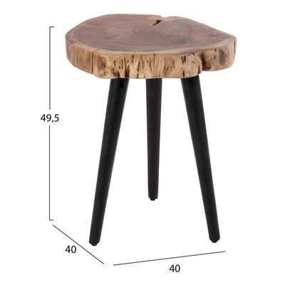 Tavolinë acacia 40×40×49.5 cm (HM8364.11), zezë
