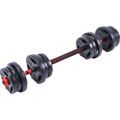 Set peshash Pure2Improve Hybrid Dumbbells 20 kg, i rregullueshëm, i zi me të kuqe