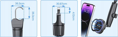 Mbajtëse telefoni Swissten Car Mount for MagSafe, për pasqyrën e brendshme, set 2 copë, e zezë