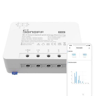 Ndërrues i mençur WiFi Sonoff POWR3 me funksion matjeje të rrymës