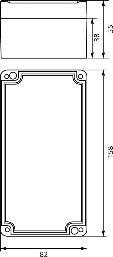 Kuti hermetike sipërfaqësore Elektro-Plast STRONG PHP-58, 158x82x55mm, IP67, gri