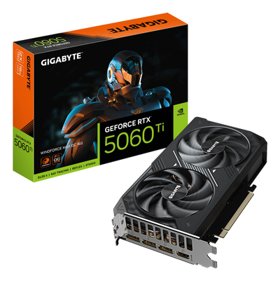 Kartë grafike Gigabyte GeForce RTX 5060 Ti Windforce Max OC, 16GB GDDR7, PCIe 5.0, e zezë