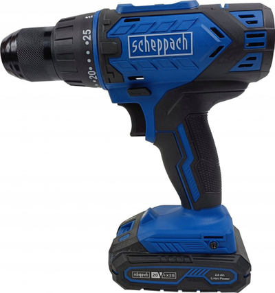 Stërvitëse vidhosëse pa kabllo Scheppach C-DTB74/1-X, 20V, bateri 2Ah, blu e zezë