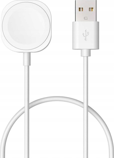 Kabllo karikimi FIXED USB A për Apple Watch, magnetike, 1m, e bardhë
