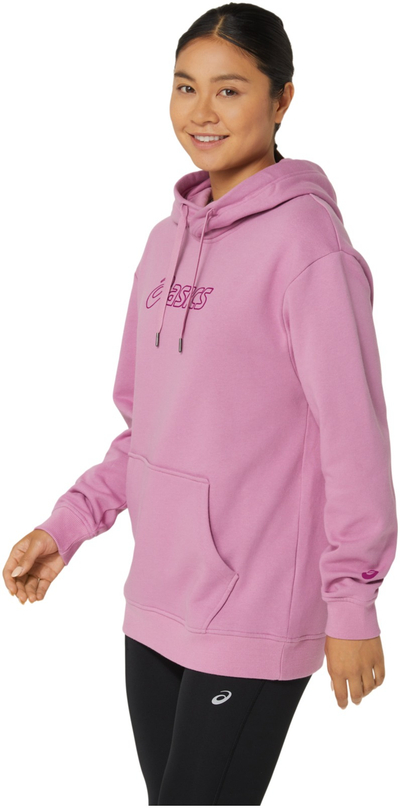 Bluzë me kapuç ASICS Sweat Full Logo, për femra, rozë
