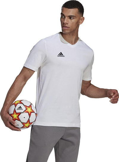 Bluzë adidas Entrada 22 Tee M HC0452, pambuk 100%, Aeroready, e bardhë