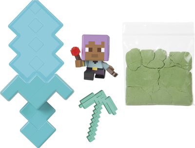 Figurë Minecraft Mini Mode Mining, set me rërë formuese, aksesor minierash, shumëngjyrëshe