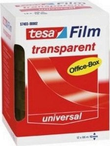 Shirit ngjitës Tesa tesafilm Office Box, set 8 rrotulla, 66m x 19mm, transparent